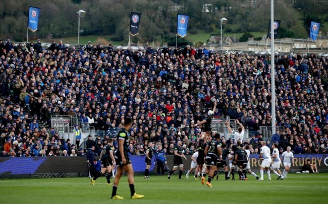 A view of the record setting crowd at the game