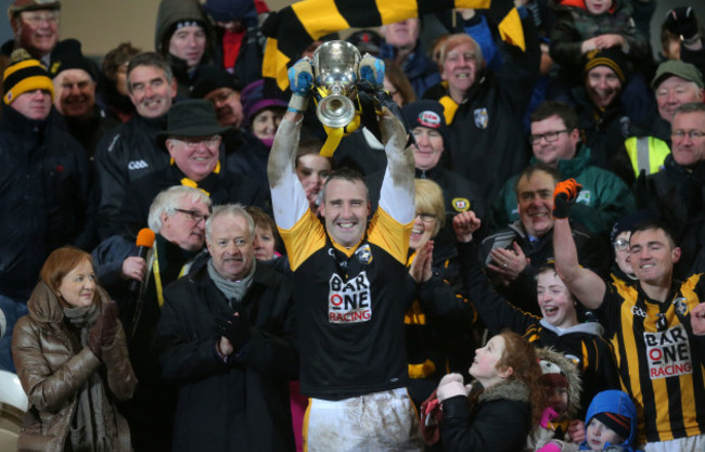 Paul Hearty lifts the cup