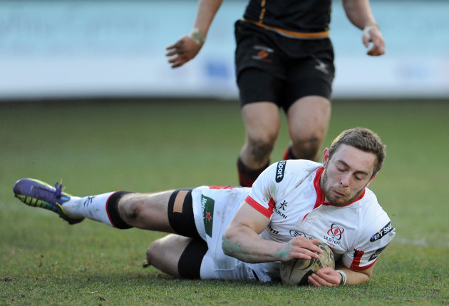 Ross Adair scores his side's third try