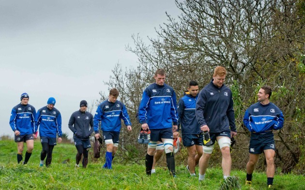 The Leinster squad arrive for training