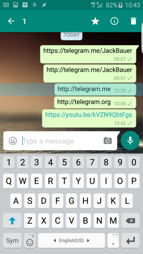Whatsapp playing low, really low. (Can't click/copy Telegram URL's)