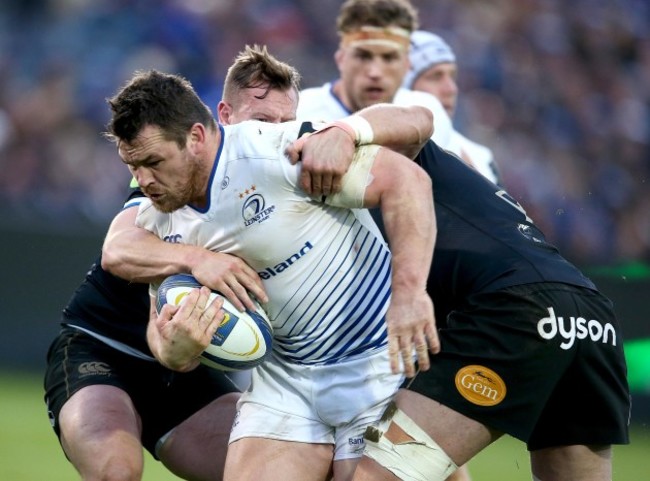 Cian Healy with Stuart Hooper and Chris Cook