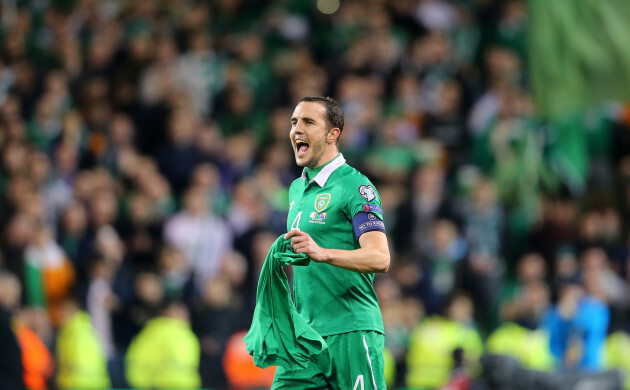 John O'Shea celebrates after the game