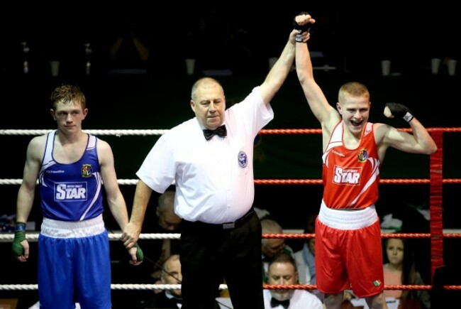 Regan Buckley is declared the winner against Darryl Moran