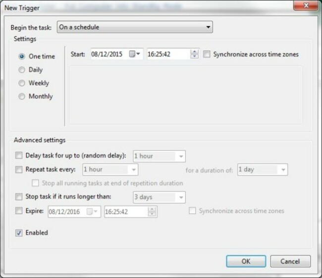 Schedule Tasks Triggers