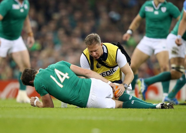 Tommy Bowe down injured