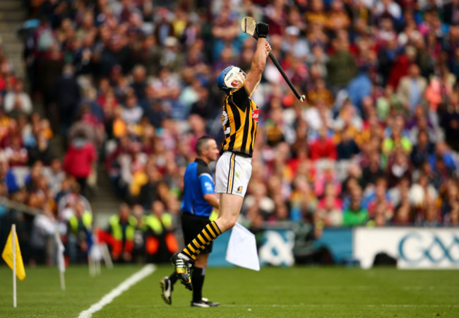 TJ Reid celebrates at the final whistle