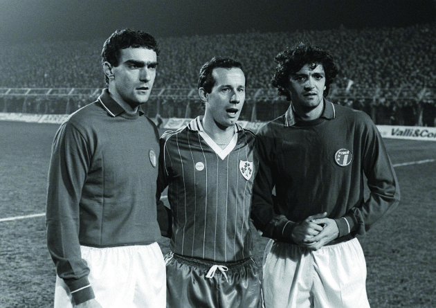 Giuseppe Bergomi and Alesandro Altobeli with Liam Brady