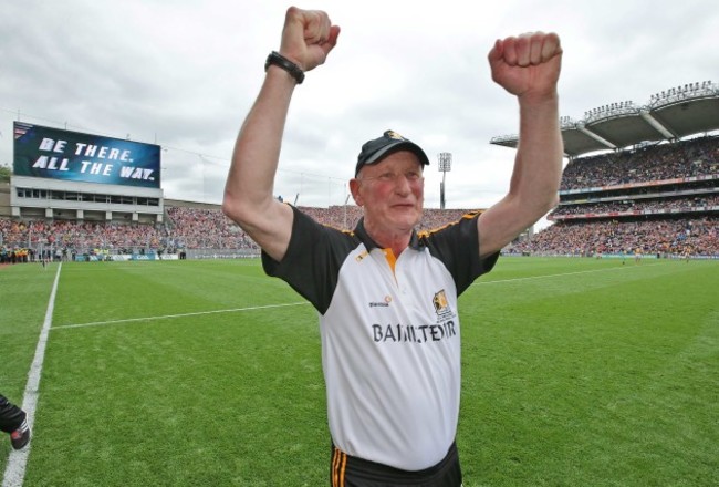 Brian Cody celebrates the final whistle