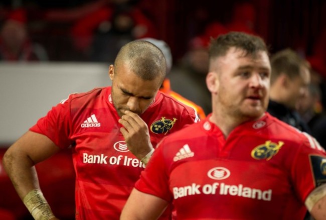 Simon Zebo and Dave Kilcoyne dejected after the game