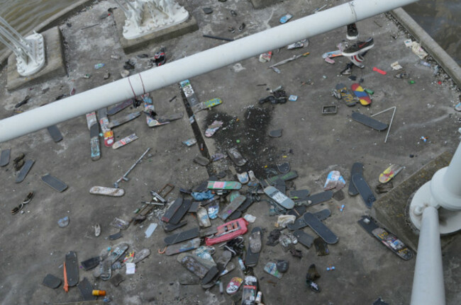 Skateboard graveyard