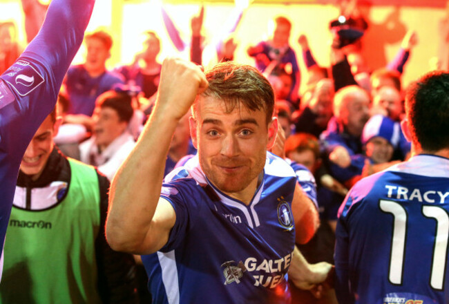 Vinny Faherty celebrates after the game