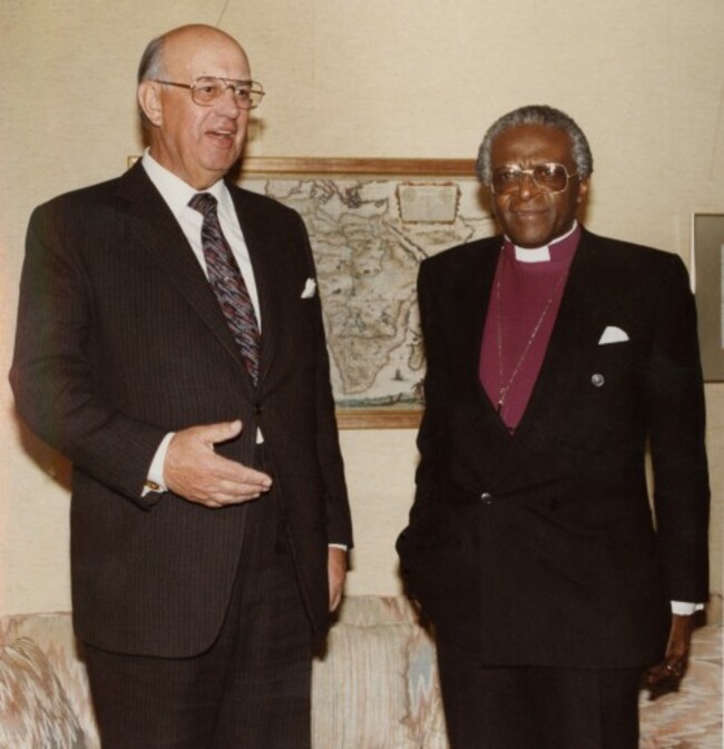 Pretoria Bishop Desmond Tutu and President PW Botha