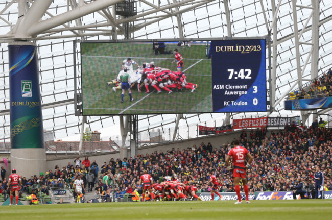 General view of the Aviva Stadium big screen