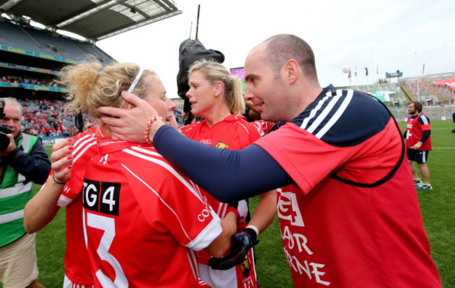 Valerie Mulcahy celebrates with Shane Ronayne