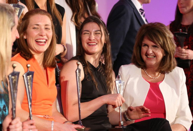 Katie Taylor with Rena Buckley and Joan Burton