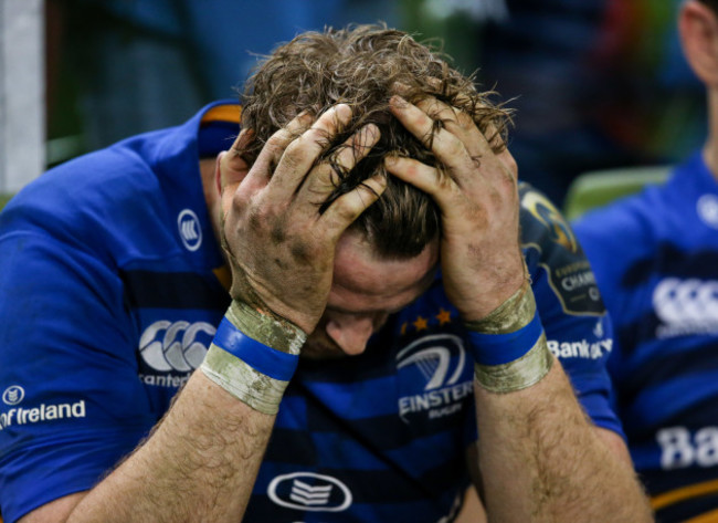 Jamie Heaslip dejected after the match