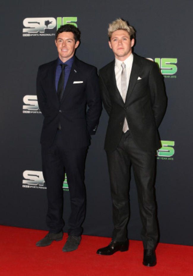 Rory McIlroy and Niall Horan pictured arriving
