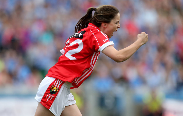 Eimear Scally celebrates scoring their second goal late in the game