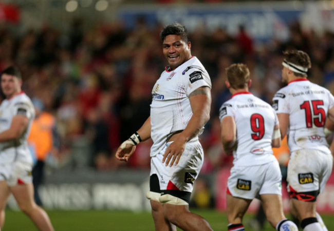 Nick Williams celebrates scoring a try