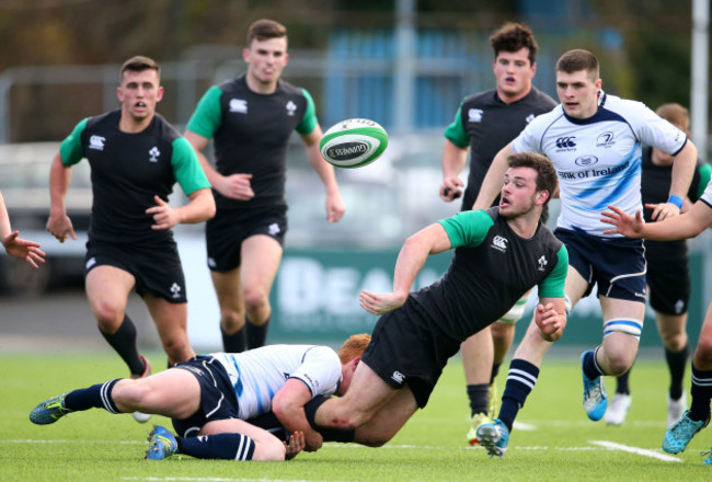 Matthew Byrne is tackled by Dan Lavelle