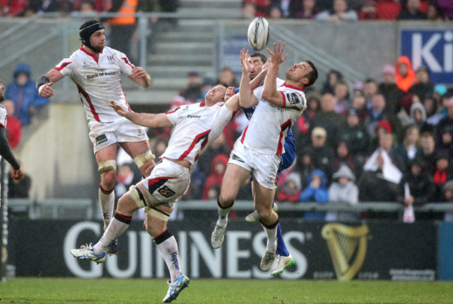 Dan Tuohy, Roger Wilson and Tommy Bowe with Rob Kearney