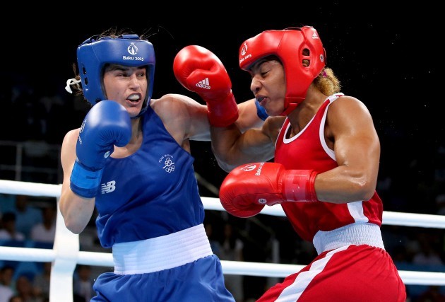 Katie Taylor in action against Estelle Mossely