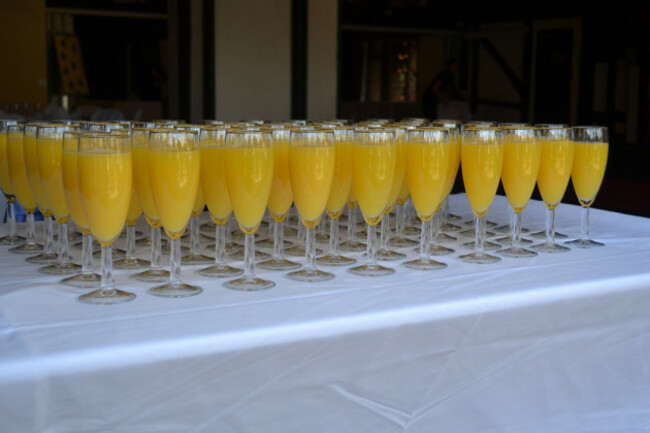 Welcome drinks (Buck's Fizz)