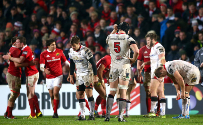 Louis Ludik and Franco van der Merwe dejected at the final whistle