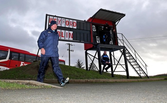 Jim Gavin makes his way out for the game