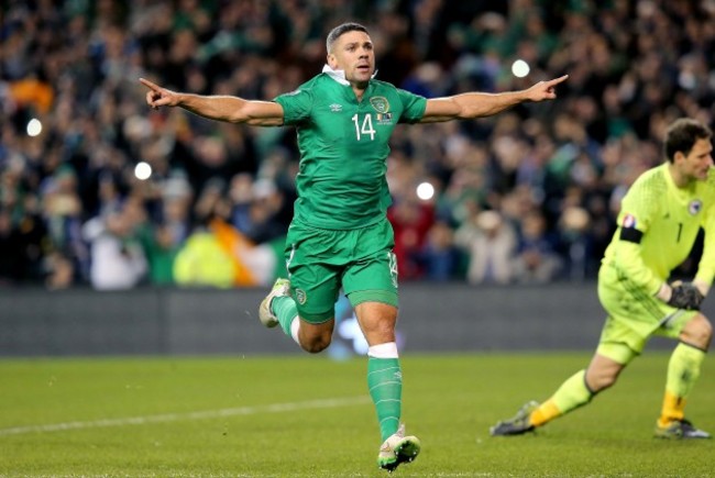 Jonathan Walters celebrates scoring a penalty