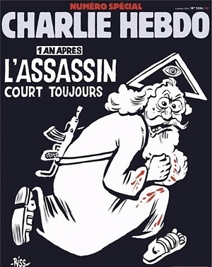 Charlie Hebdo anniversary cover features God with a gun · 