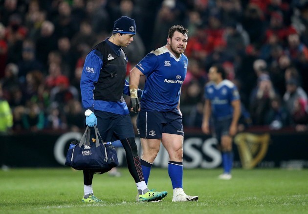 Cian Healy goes off injured