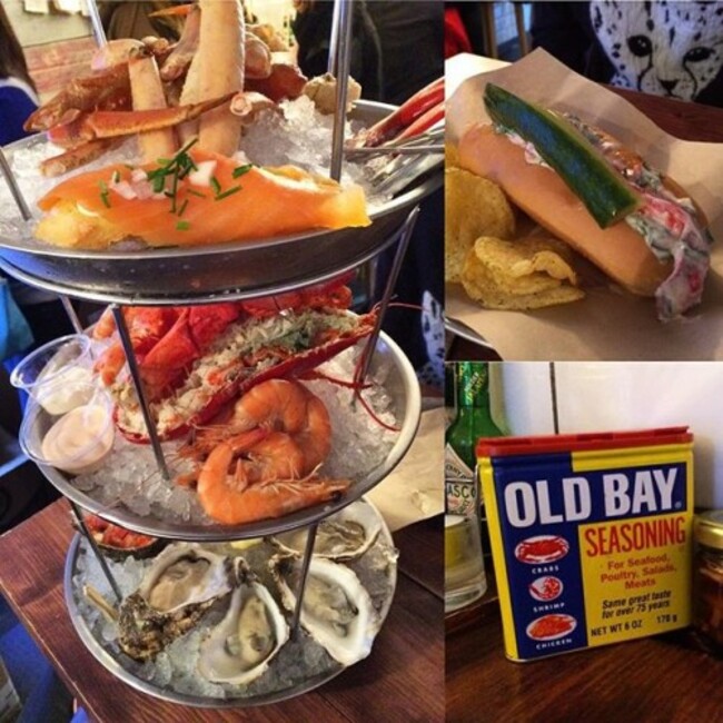 Four storey high seafood tower and a lobster roll. Talking about indulgence...