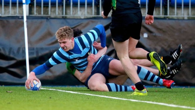 Andrew Hobson scores the winning try in the the last play of the game