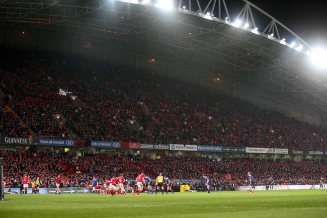 A general view of the crowd at tonight's game