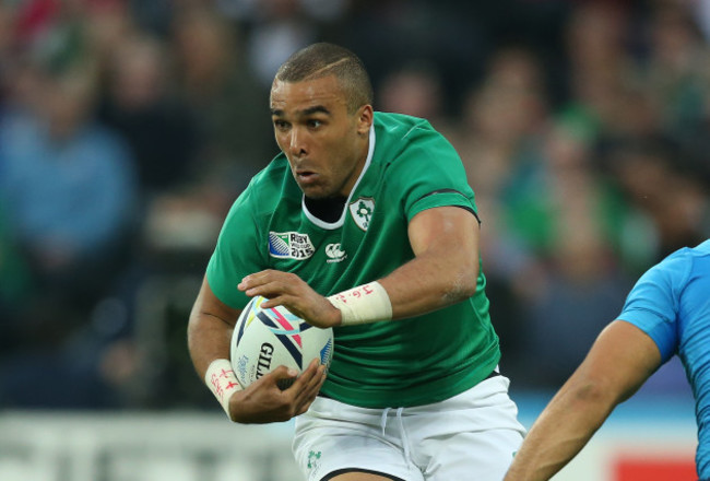 IrelandÕs Simon Zebo