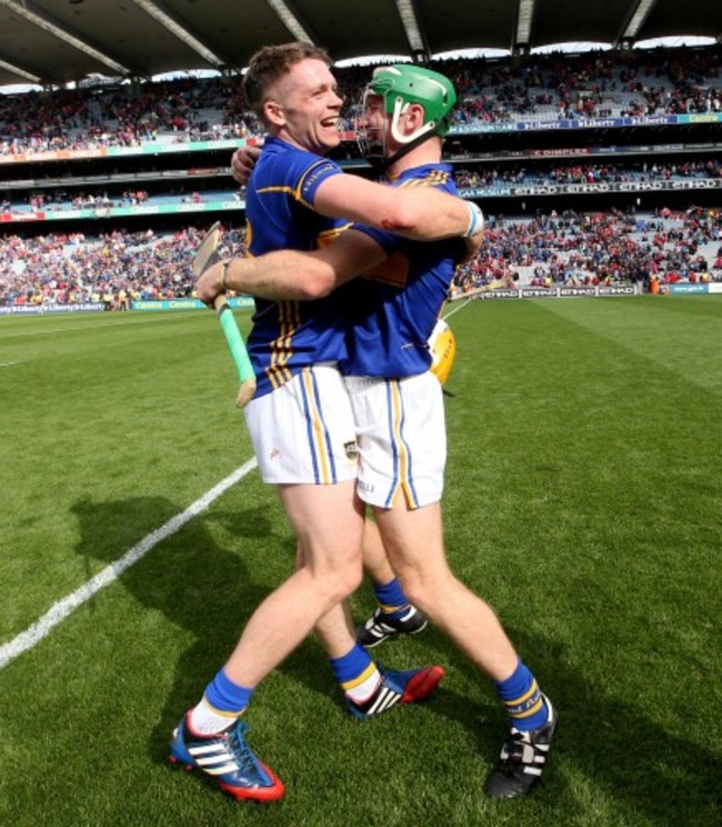 Padraic Maher celebrates with Noel McGrath