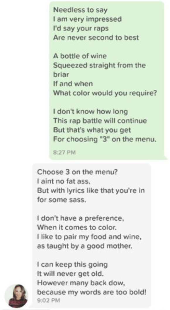 Here S How One Guy S Opening Offer On Tinder Sparked An Epic Rap Battle