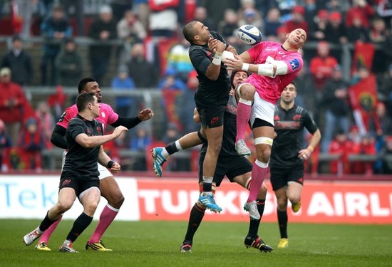 Simon Zebo with Sergio Parisse