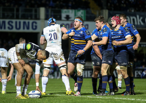 Leinster’s Sean Cronin scores a try