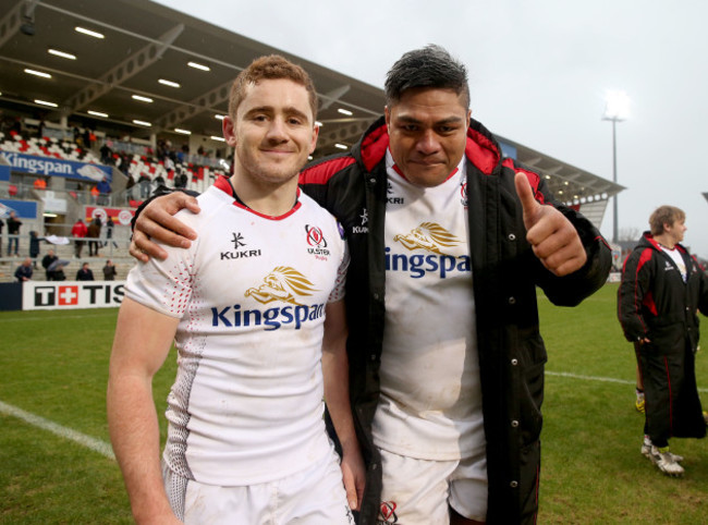 Paddy Jackson and Nick Williams celebrate