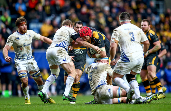 Sean Cronin and Rhys Ruddock tackles James Haskell