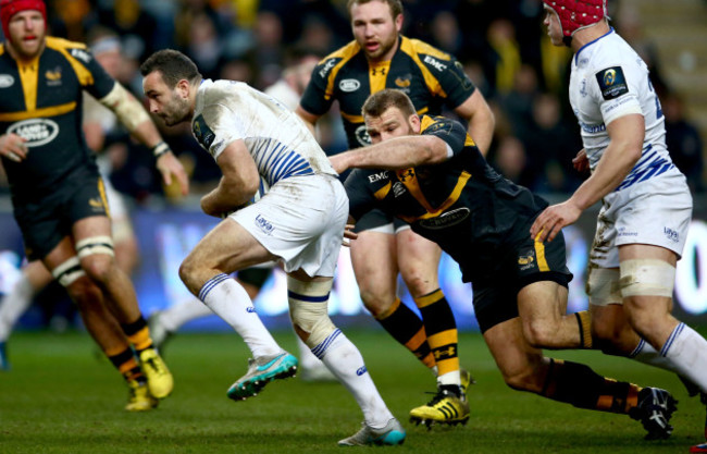 Lorenzo Cittadini tackles Dave Kearney