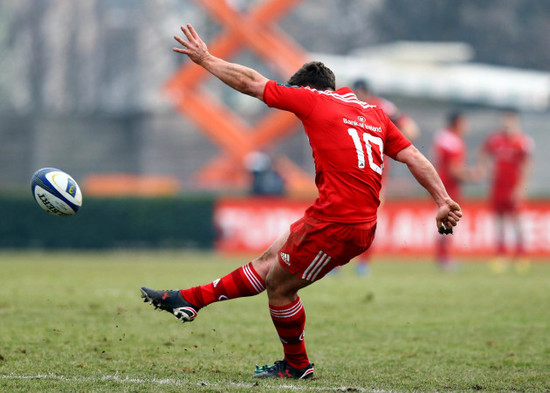 Ian Keatley kicks a conversion