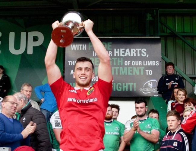 Paul Kiernan lifts the cup