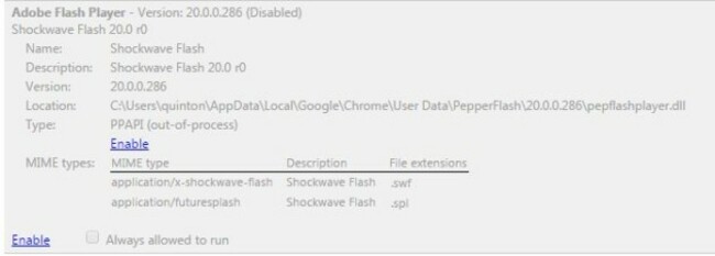 Shockwave flash chrome