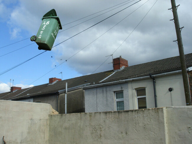 wheelie bin flying