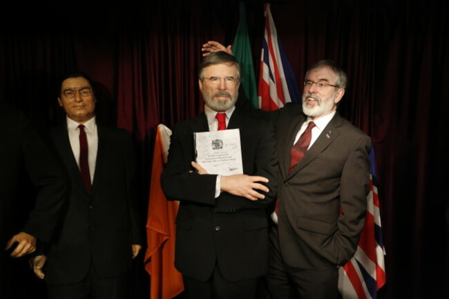 27/01/2016 Gerry Adams unveils his Wax Figure. Pic