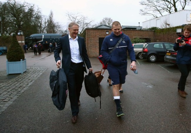 Joe Schmidt and Dylan Hartley arrive